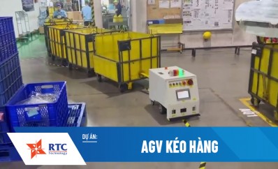 Dự án AGV kéo hàng - Magnetic Tape Towing AGV