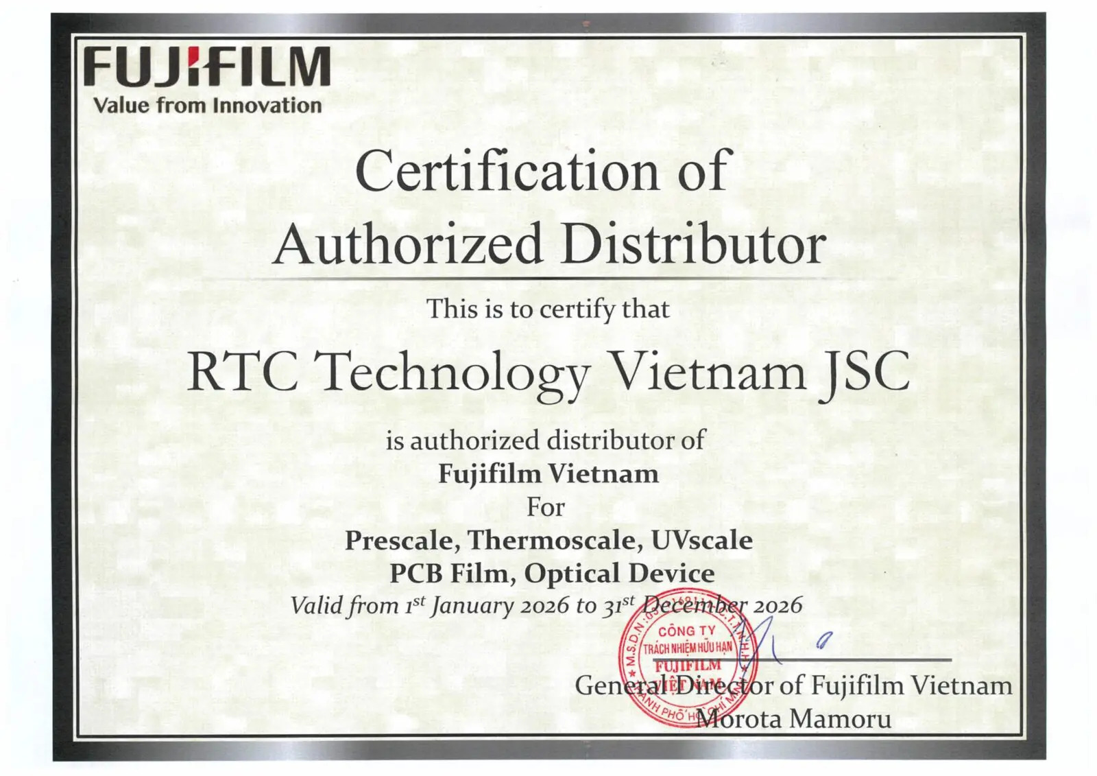 RTC Technology là đối tác của Fujifilm tại Việt Nam